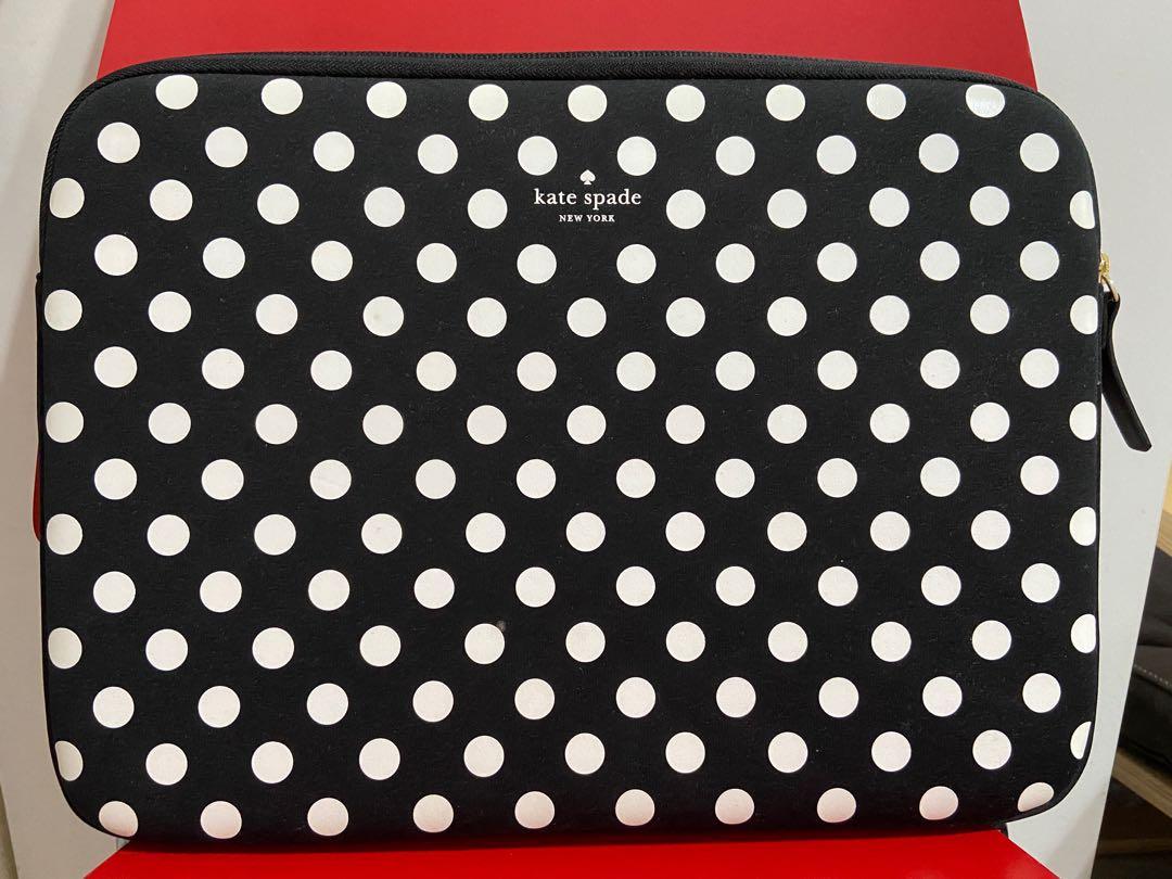 Kate spade polka dot 13 laptop sleeve thick padding with back slot