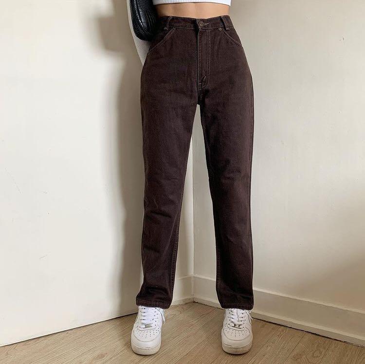 Rare Levi Strauss Dark Brown Mom Jeans, Women's Fashion, Bottoms, Jeans on  Carousell