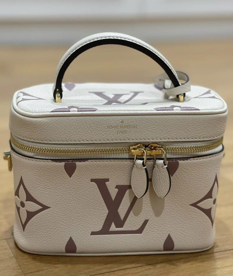 Louis Vuitton Vanity PM Creme/Bois de Rose Pink in Leather with