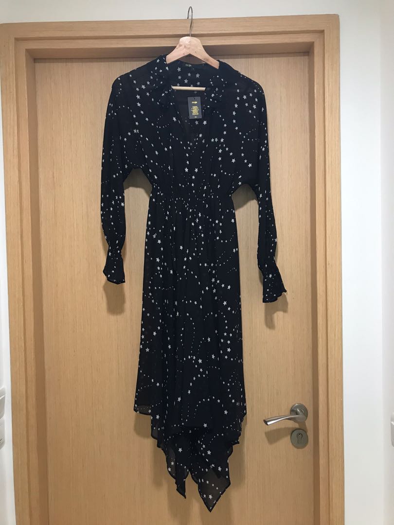 Mint velvet black star print trapeze dress clearance