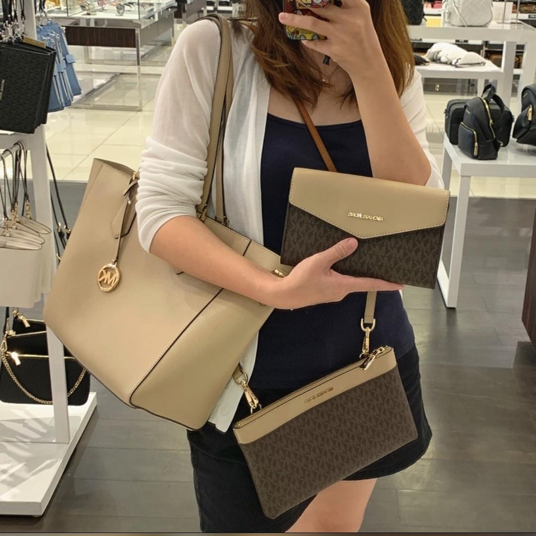 MK 3 in 1 Leather Tote Bag Set, Women's Fashion, Bags & Wallets, Tote Bags  on Carousell