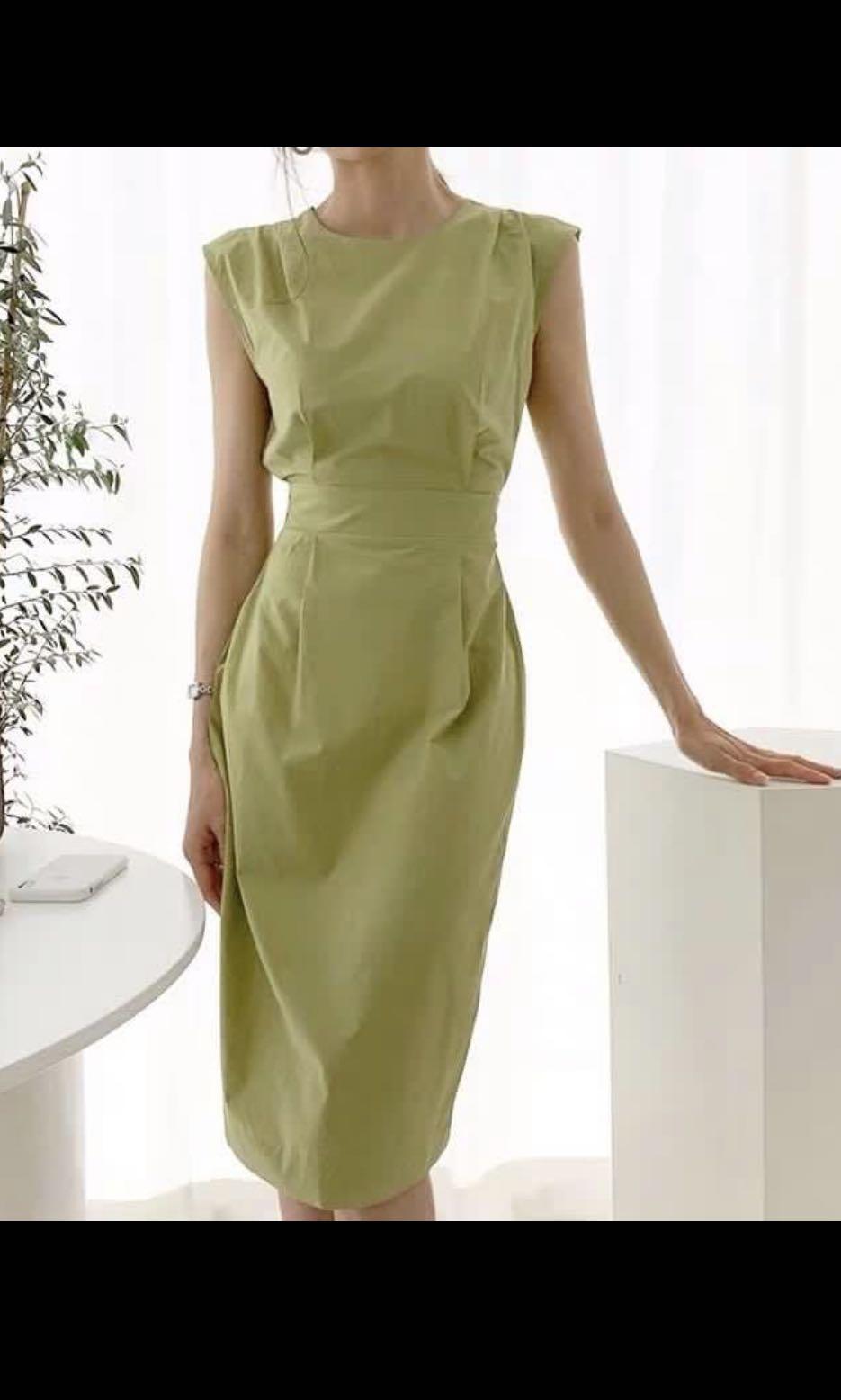 moss green dress