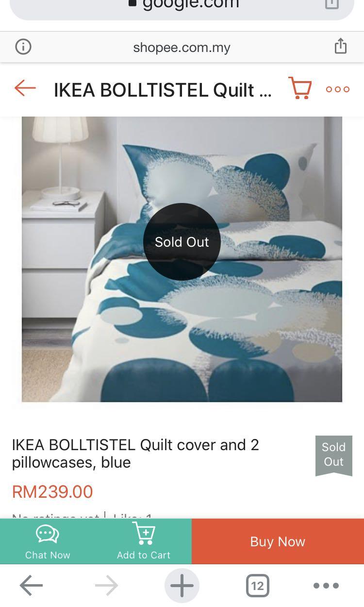 New ikea king size quilt cover, Furniture & Home Living, Bedding