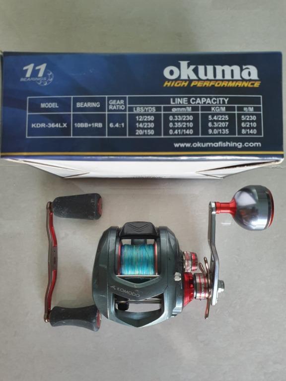 Okuma Komodo KDR-364LX big bc reel for sale, Sports Equipment