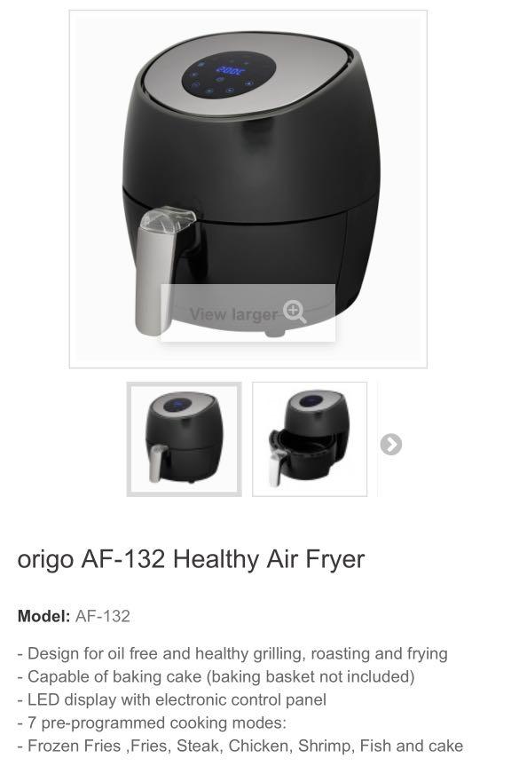 Origo air fryer af132, 家庭電器, 廚房電器, 油炸鍋 Carousell