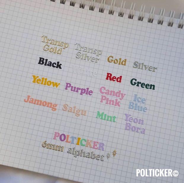 polticker 6mm alphabet stickers tags kpop anime polco bullet journal journaling korean stationery seventeen bts exo
