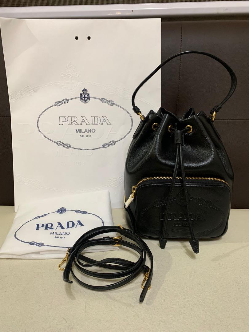 Prada bucket bag, Luxury, Bags & Wallets on Carousell