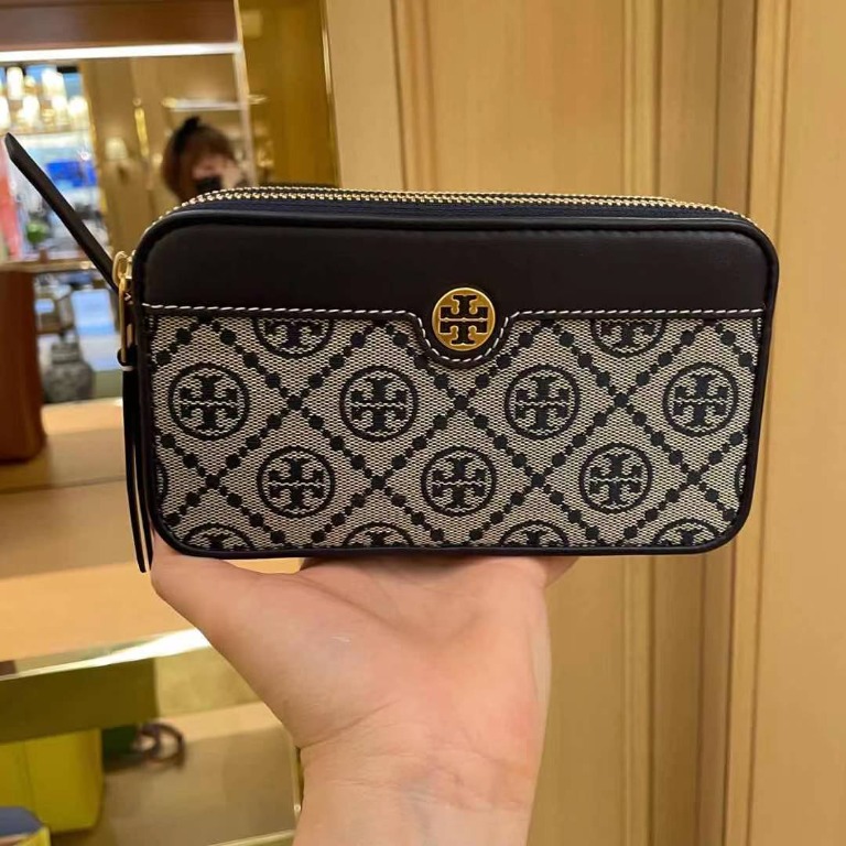 PREORDER) TORY BURCH - T MONOGRAM JACQUARD DOUBLE-ZIP MINI BAG 82240,  Luxury, Bags & Wallets on Carousell