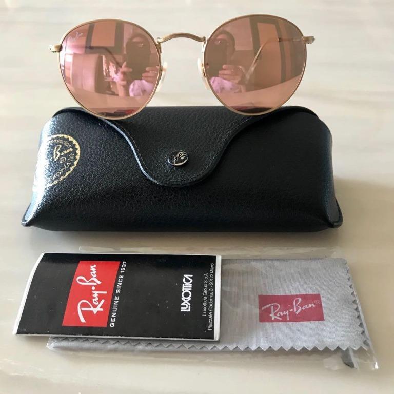 Ray Ban Round Rose Gold Sunglasses