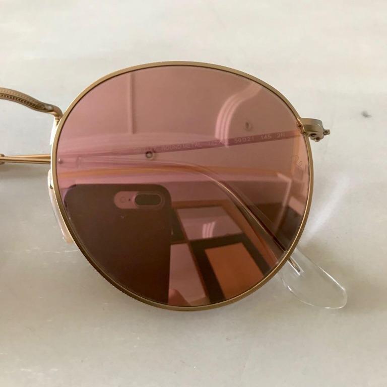 Ray Ban Round Rose Gold Sunglasses