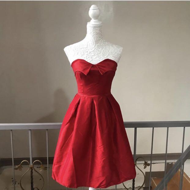 Red cocktail tube dress, Women's ...