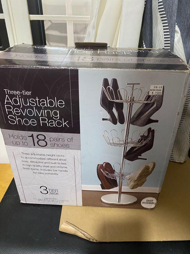 high quality shoe rack on Revolving Shoe Rack Furniture Home Living Furniture Shelves Cabinets Racks On Carousell