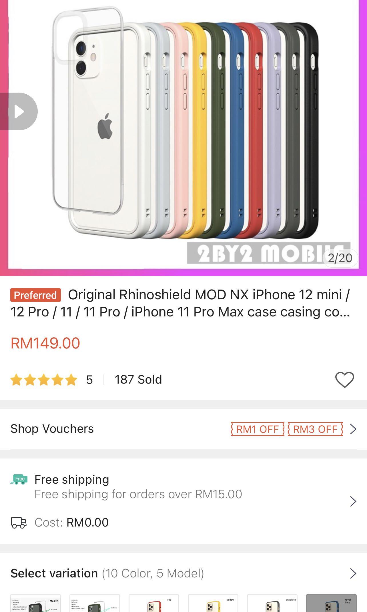 NEW! [Ori] RhinoShield Crashguard NX Gray & Midnight Blue (IPhone 13 Pro  Max), Mobile Phones & Gadgets, Mobile & Gadget Accessories, Cases & Covers  on Carousell