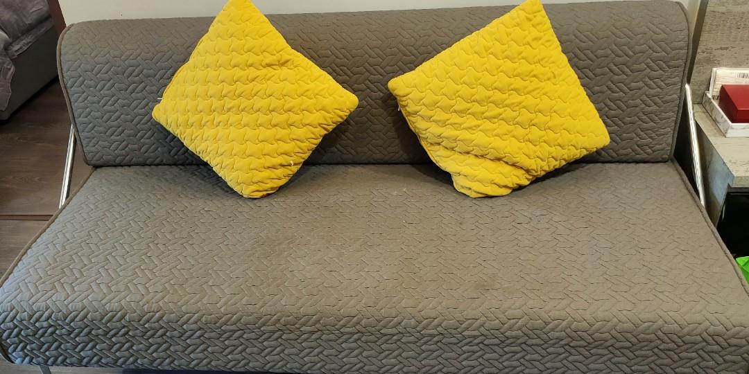 Sofa bed + Ottoman bundle, Furniture & Home Living, Furniture, Sofas on Carousell