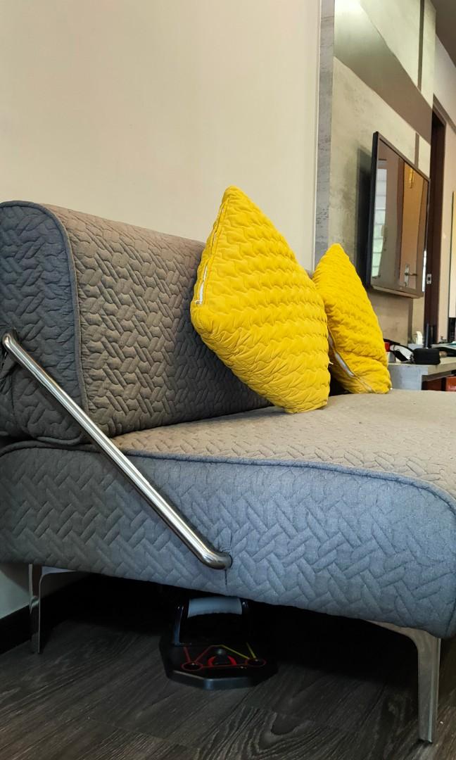 Sofa bed + Ottoman bundle, Furniture & Home Living, Furniture, Sofas on Carousell