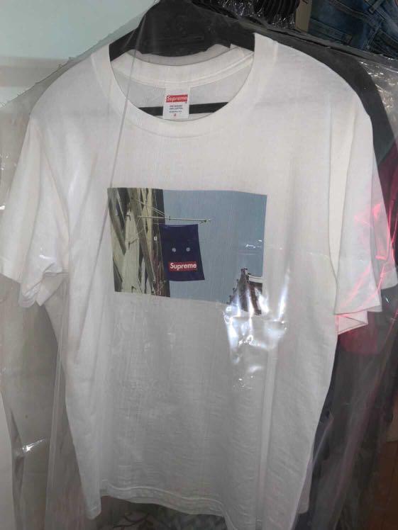supreme banner tee white