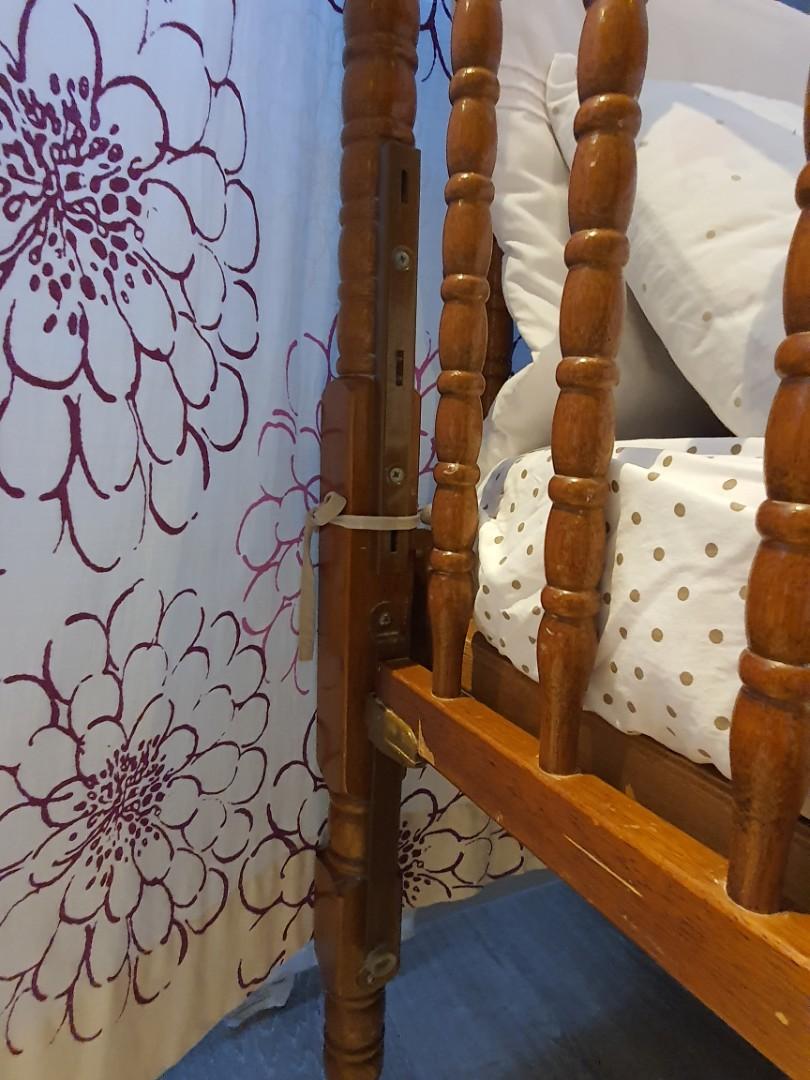 Teak Wood Baby/Toddler Bed +Bonpoint Bumper, Babies & Kids, Baby