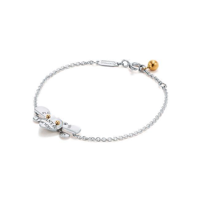 Tiffany Co Bee Chain Bracelet in Sterling Silver and 18k Gold