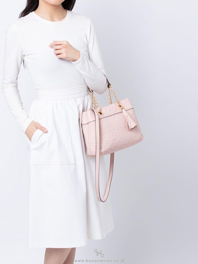 Tory Burch Fleming Small Tote Shell Pink