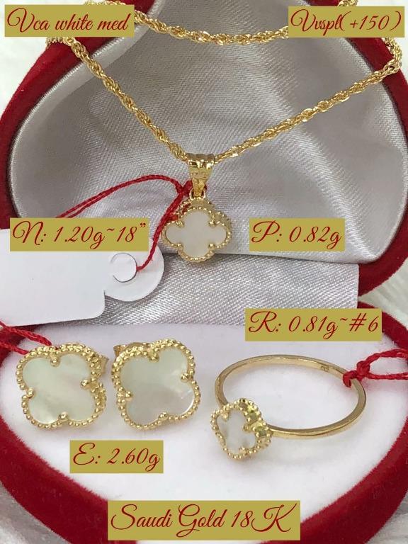VCA 18K Saudi gold SET, Women's Fashion, Jewelry & Organizers, Earrings ...