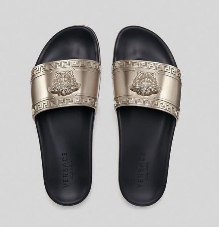 Versace Slides, Men's Fashion, Footwear, Flipflops and Slides on Carousell