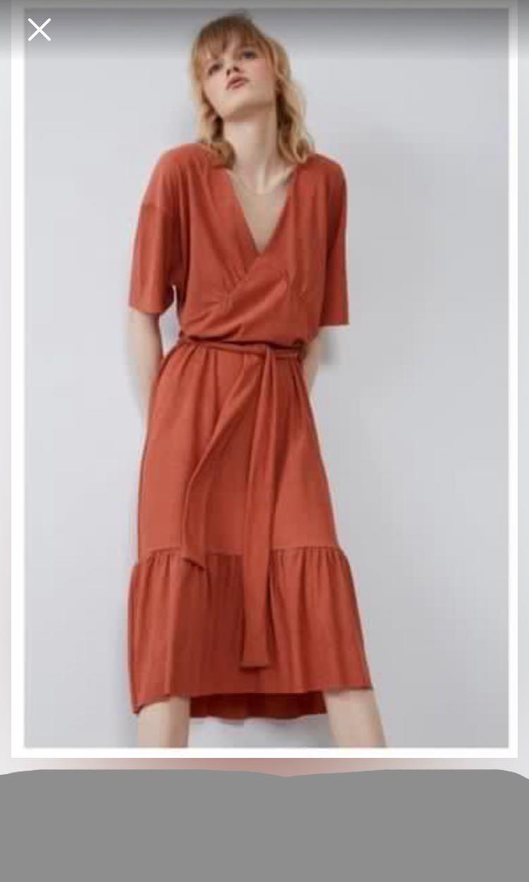 Zara terracotta sale dress