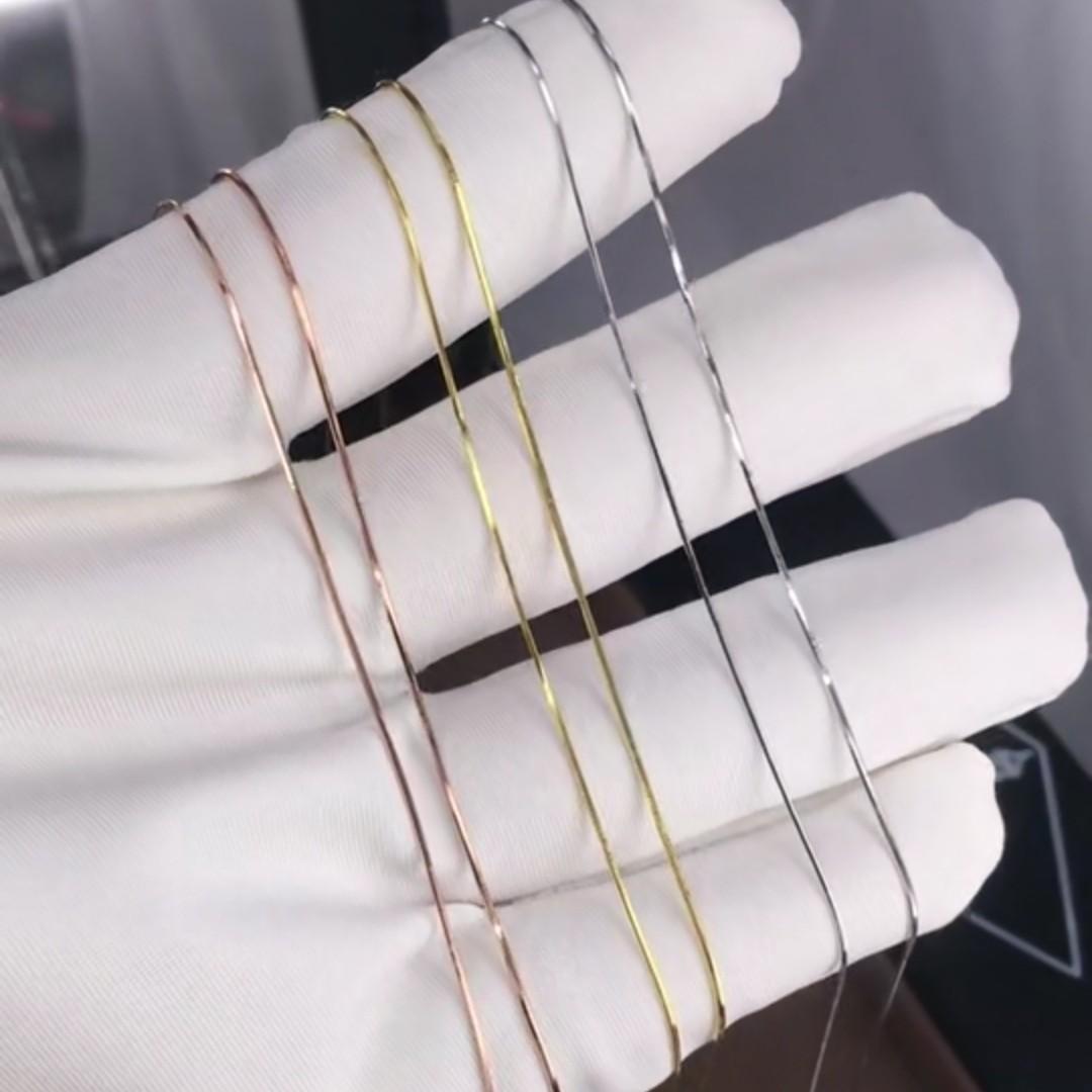 18K Solid Gold Rose Gold White Gold Omega Chain Snake Chains