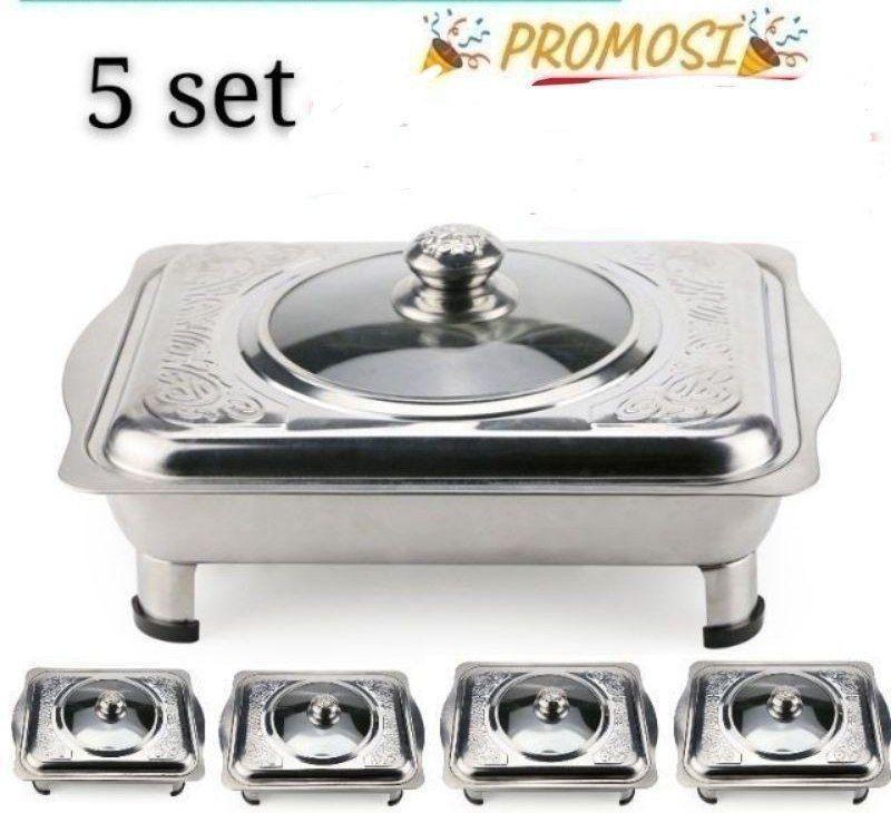 5pcs Buffet SET (Category: Cookware & Accessories) located in Kuala Lumpur. Submitted by nurulyatim85 (Listing ID 1078933913, Image 1). Description: nca 🦋5 PCS BUFFET EMBOSSED / BUFFET TRAY SET RM100 sm FREE POSTAGE 🎉 5 set 34x28 buffet set ✓5 x cover ✓5x tray ✓20x kaki ✓Size 34x28cm deep 5cm ✓Capacity 5L ✓Stainless steel ✓Cover with embossed patterns and glass 🙋‍♀ wasap.my/60122466764/5pcsbuffetsetnca.