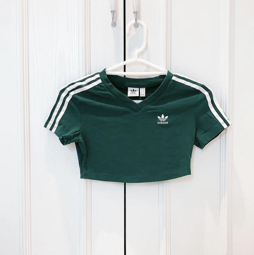 adidas green crop top