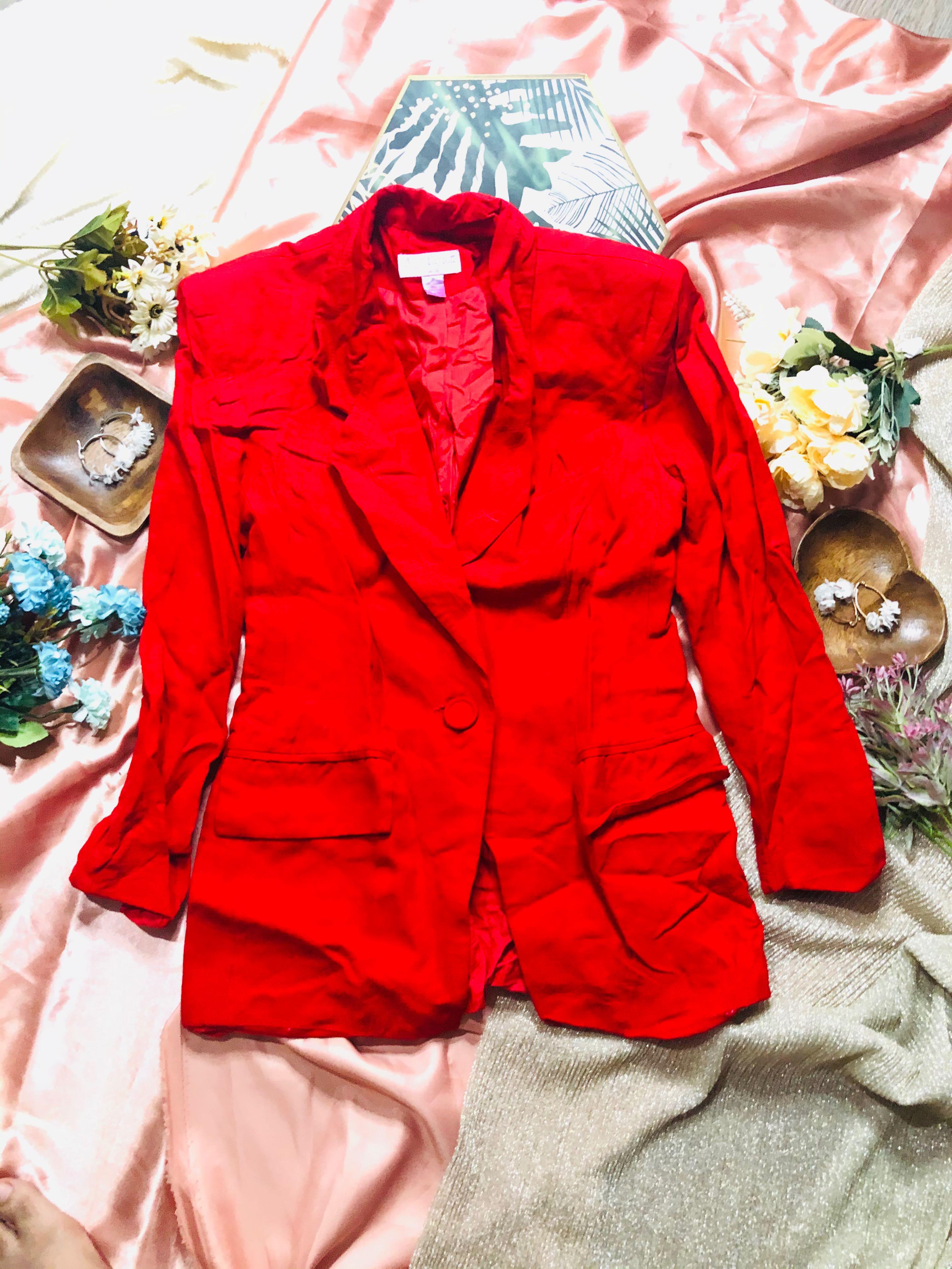 ann taylor red blazer