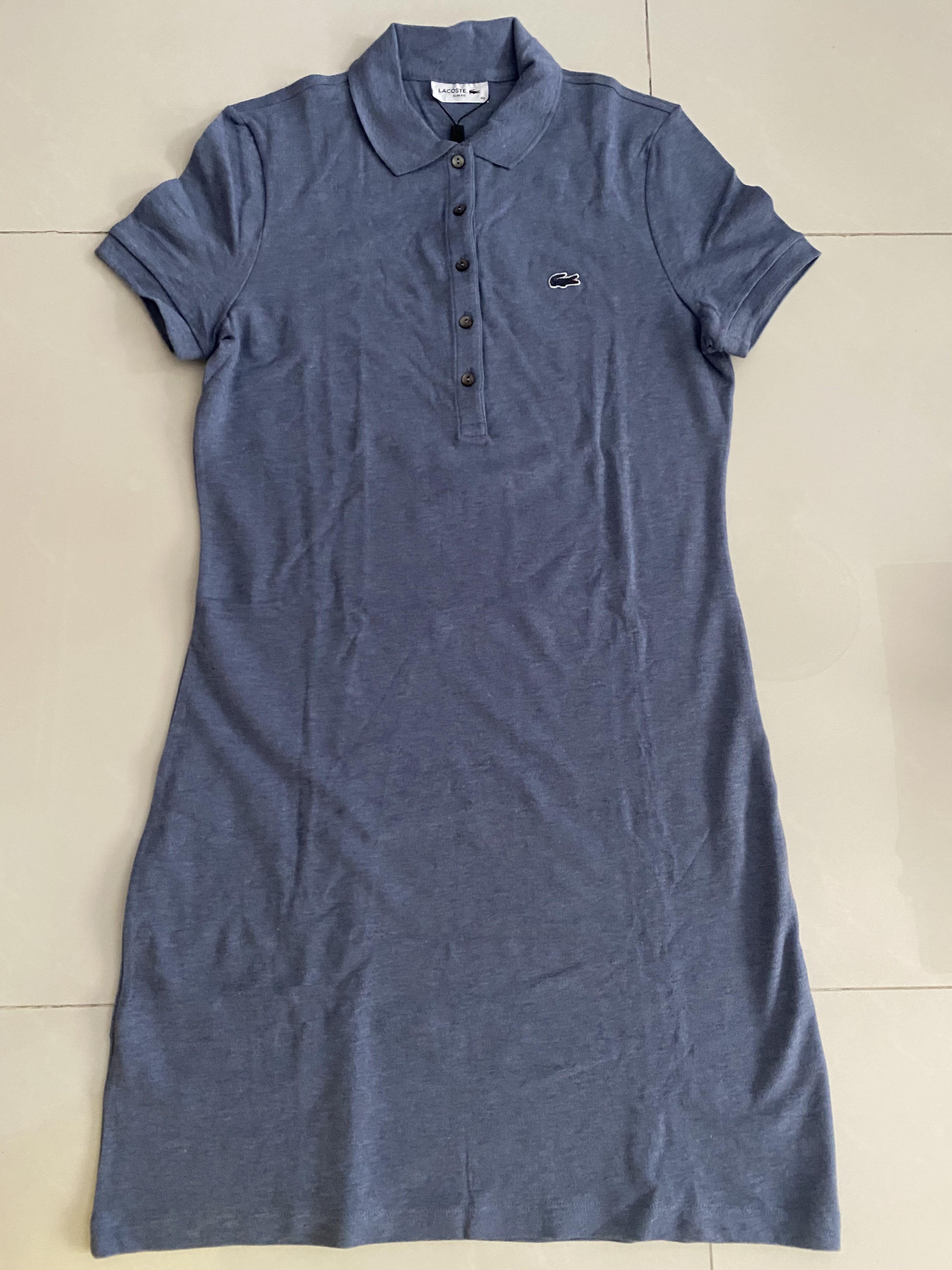 Authentic Lacoste Women's Slim Fit Polo Dress (Size M) - Grayish Blue,  Luxury, Apparel on Carousell