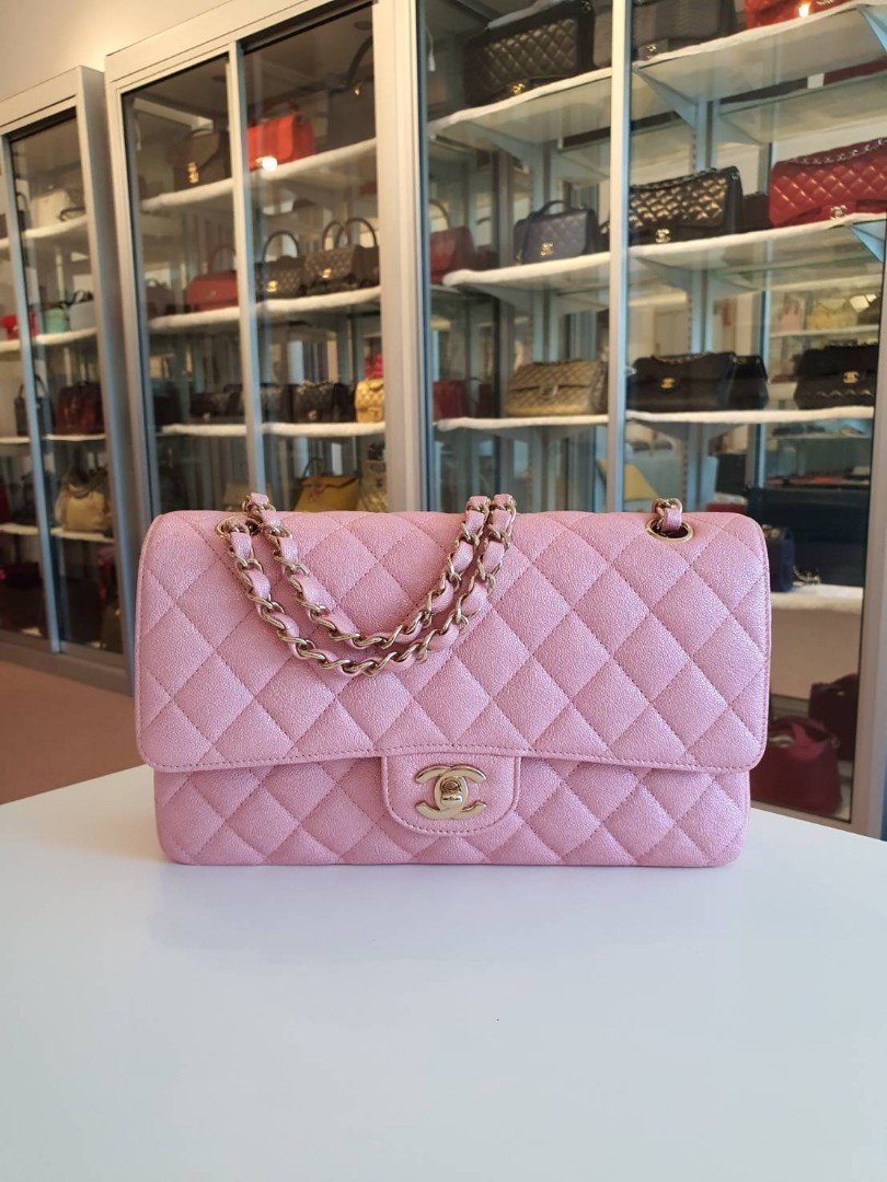 22C Chanel Classic Flap Small Caviar in Pink LGHW Womens Fashion Bags   Wallets Crossbody Bags on Carousell
