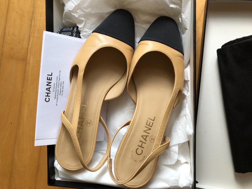 Chanel Slingback Flats 36 5 Worn A Few Times 8 10 Women S Fashion Footwear Flats On Carousell