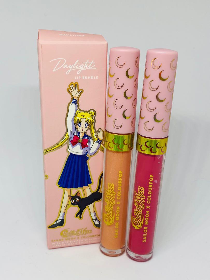 Colourpop x Sailor Moon Daylight Lip Bundle Lipstick (Category: Makeup) located in Manila. Submitted by trendystash (Listing ID 1078911390, Image 2). Description: Don’t be a crybaby! The Daylight Lip Bundle includes Moon Tiara Ultra Glossy Lip, a yellow orange gloss with gold and pink pinpoints, and Usagi Ultra Blotted Lip, a sheer mid-tone pink lip. .