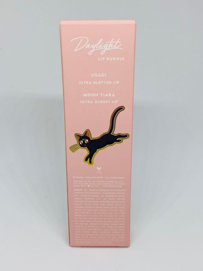 Colourpop x Sailor Moon Daylight Lip Bundle Lipstick (Category: Makeup) located in Manila. Submitted by trendystash (Listing ID 1078911390, Image 3). Description: Don’t be a crybaby! The Daylight Lip Bundle includes Moon Tiara Ultra Glossy Lip, a yellow orange gloss with gold and pink pinpoints, and Usagi Ultra Blotted Lip, a sheer mid-tone pink lip. .
