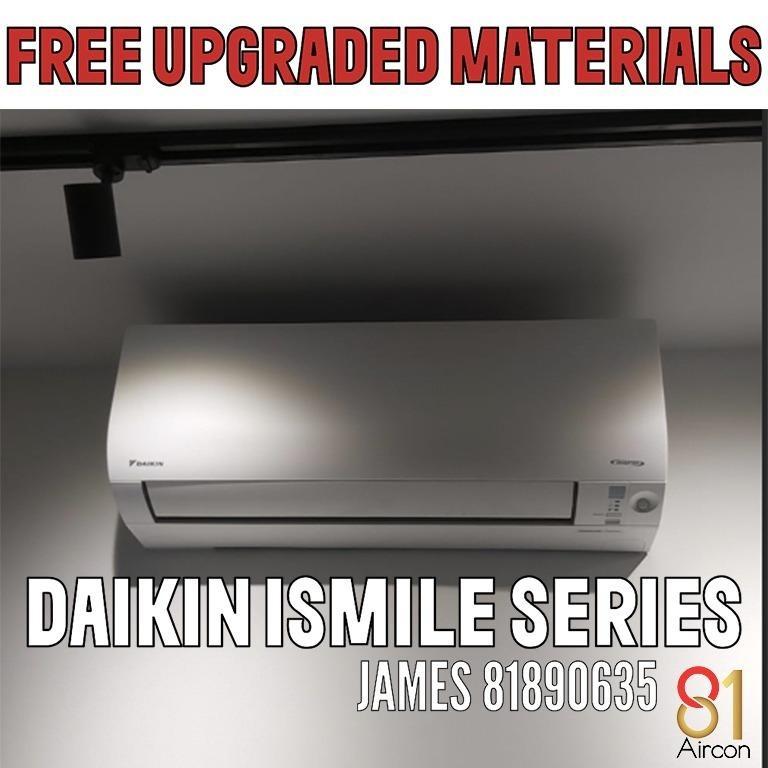 Daikin Aircon 5 Ticks Inverter Ismile Series System 2 3 4 Tv