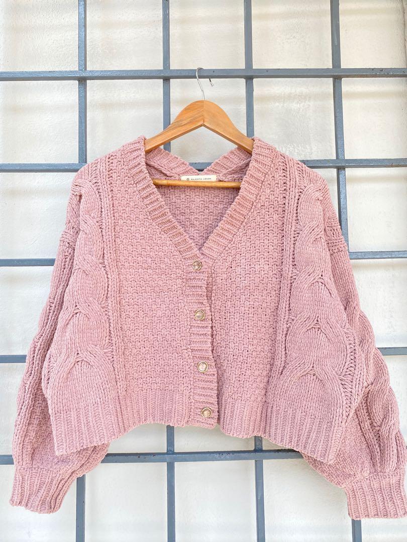 Velvet on sale knit cardigan