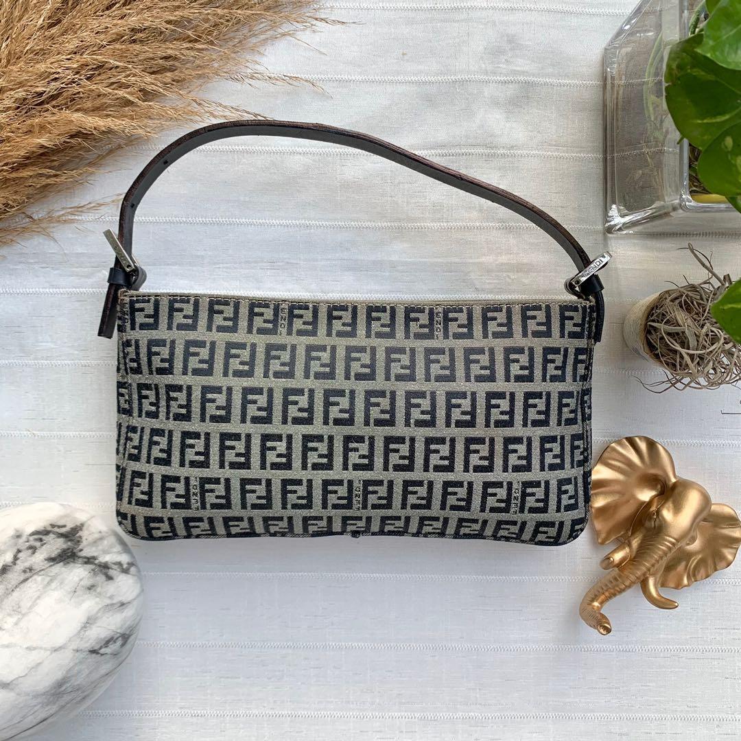 Gray Fendi Zucchino Handbag – Designer Revival
