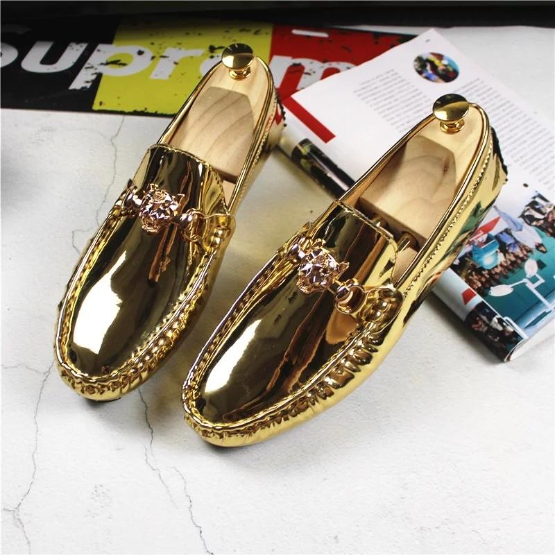 Mens gold outlet loafer shoes