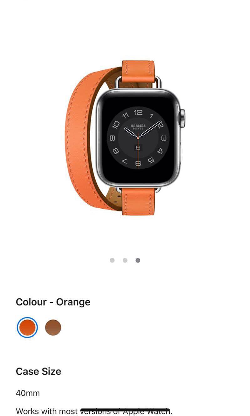 Hermes Apple Watch Attelage Orange Double Tour Orange 40mm band only SOLD  OUT