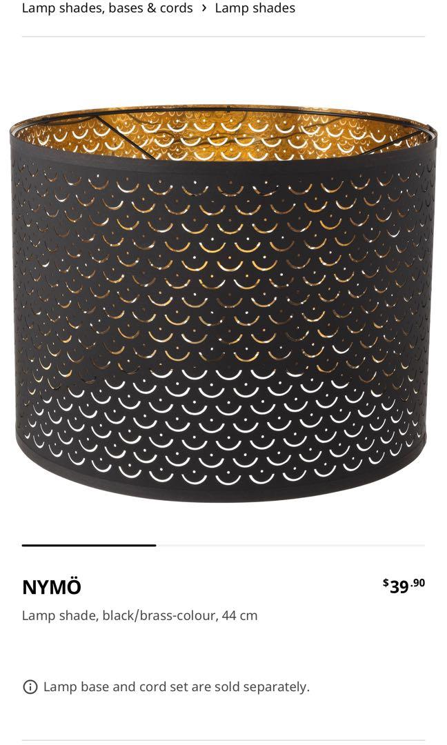 NYMÖ Lamp shade, black, brass color, 9 - IKEA