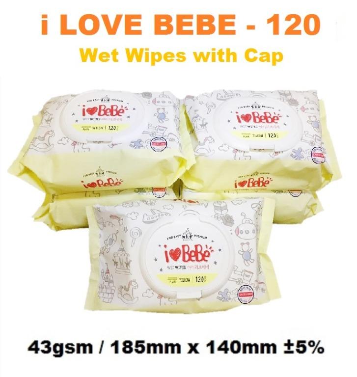 Premium Wet Wipes for Adults & Babies i LOVE BEBE120 (120 sheets