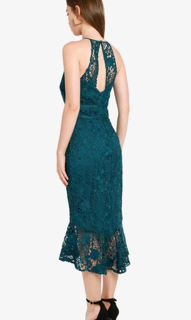 Lipsy teal lace dress sales