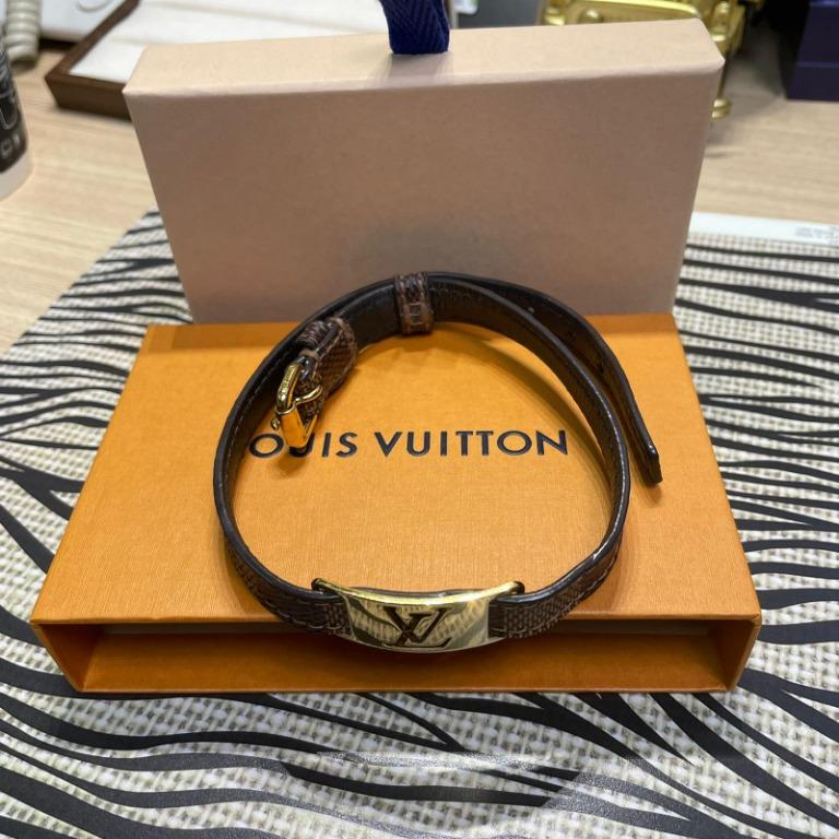 Authentic Louis Vuitton Damier Graphite Canvas Sign It Bracelet