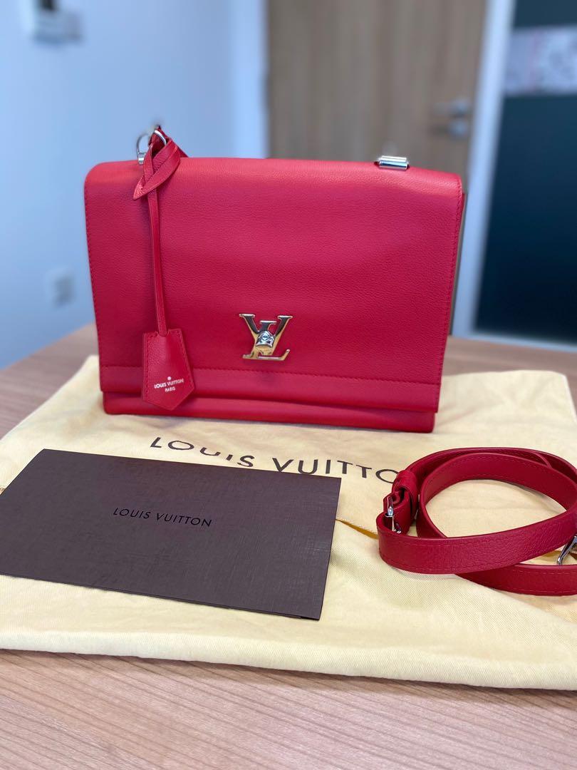 ❤️LOUIS VUITTON Lockme Cabas Rubis Red Leather Tote Bag France SOLD OUT  RARE!