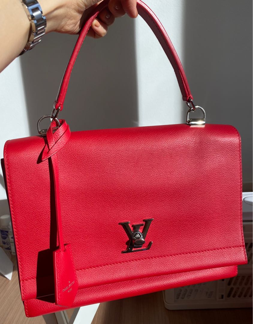 Lockme leather handbag Louis Vuitton Red in Leather - 31492923