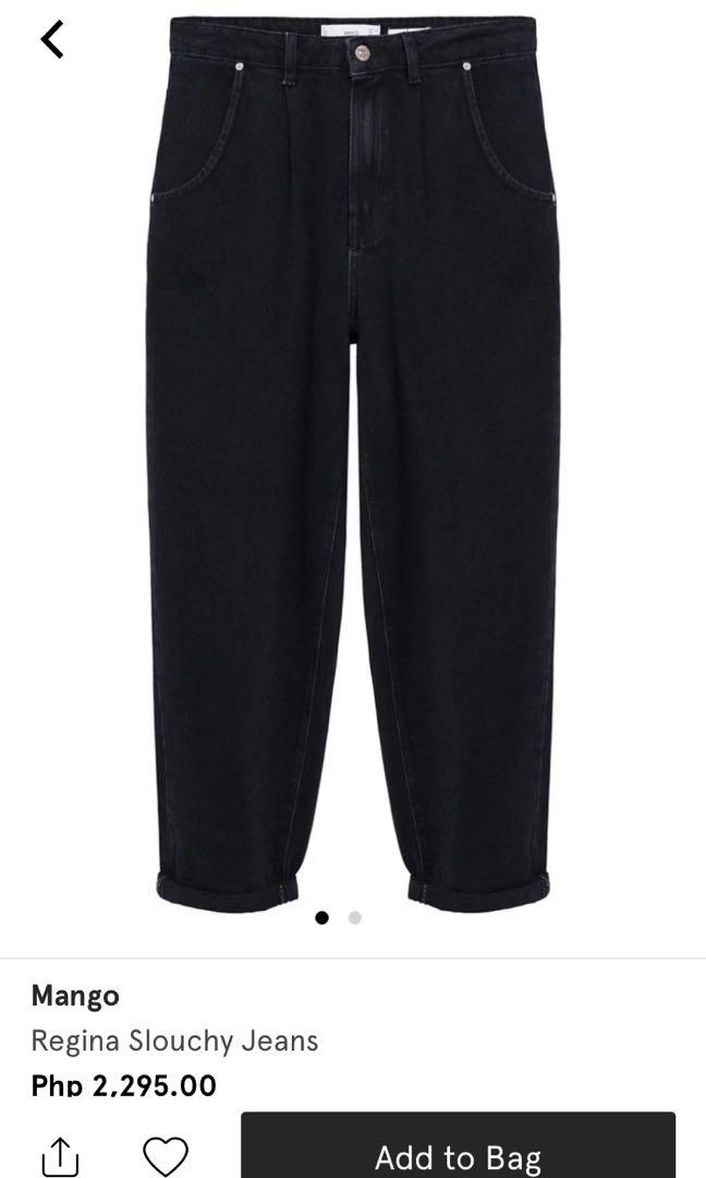 Mango regina washed black slouchy jeans (Category: Jeans) located in Angeles City. Submitted by camihamewave (Listing ID 1078811260, Image 1). Description: Uk 36. Well Used. Authentic. Bought from zalora. Washed black color (with white gradient as seen on the photo posted from zalora) Rfs: decluttering black pants.