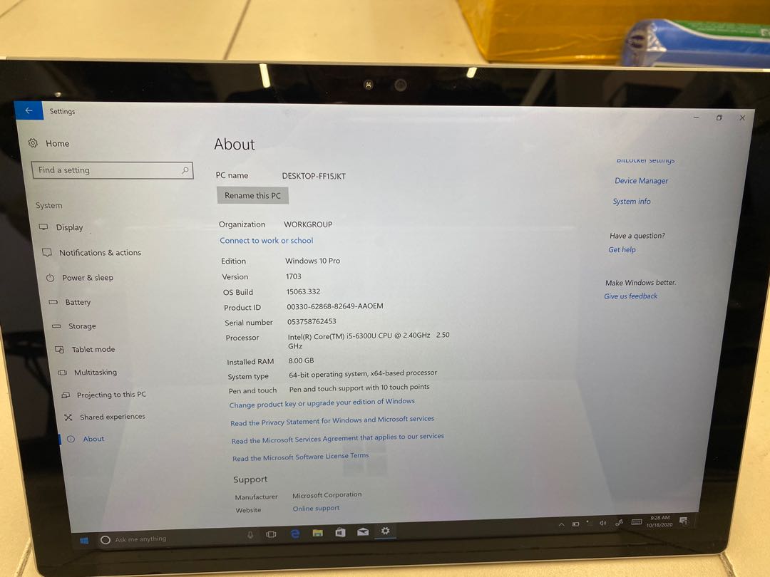 MICROSOFT SURFACE PRO 4 (8/256, 4/128 ), Electronics, Computers 