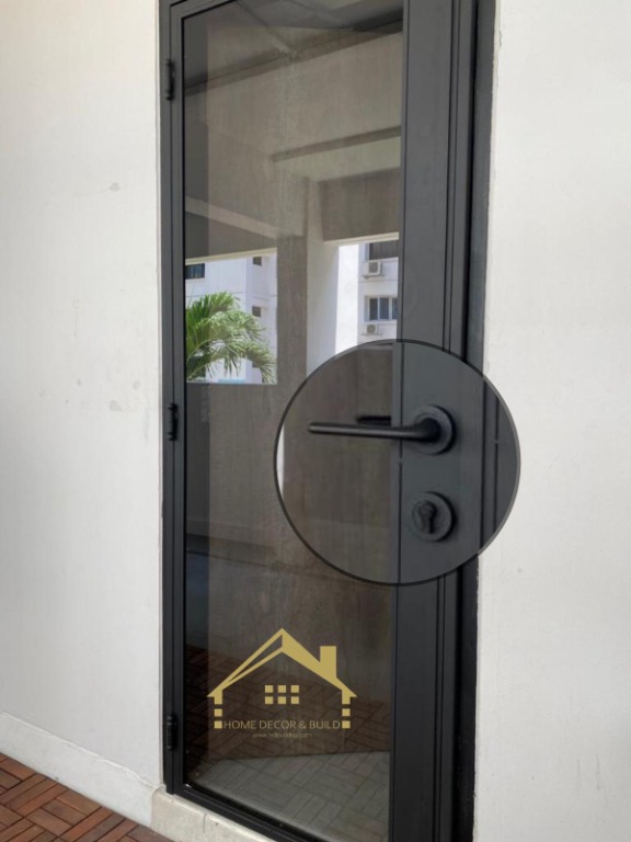 Mild Steel Tempered Glass Gate, Home Services, Renovations on Carousell