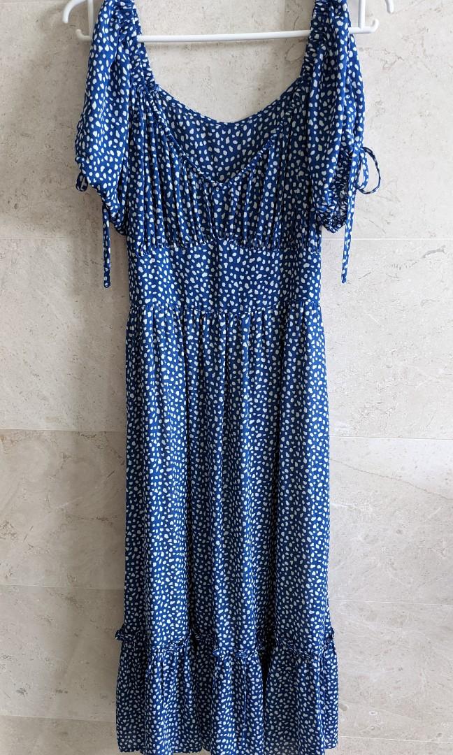 Moon river polka dot midi dress outlet